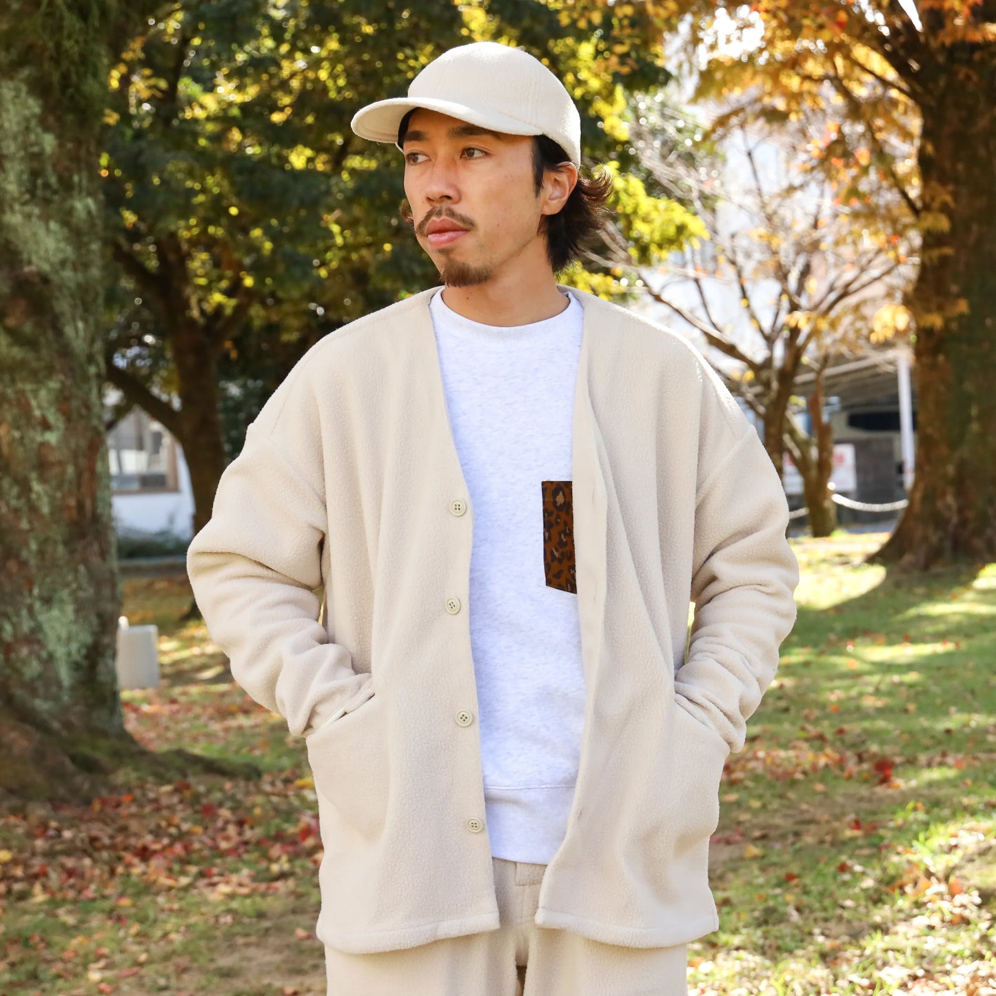 LOOSE CARDIGAN L/S W/PKT (THERMAL PRO) - NATURAL