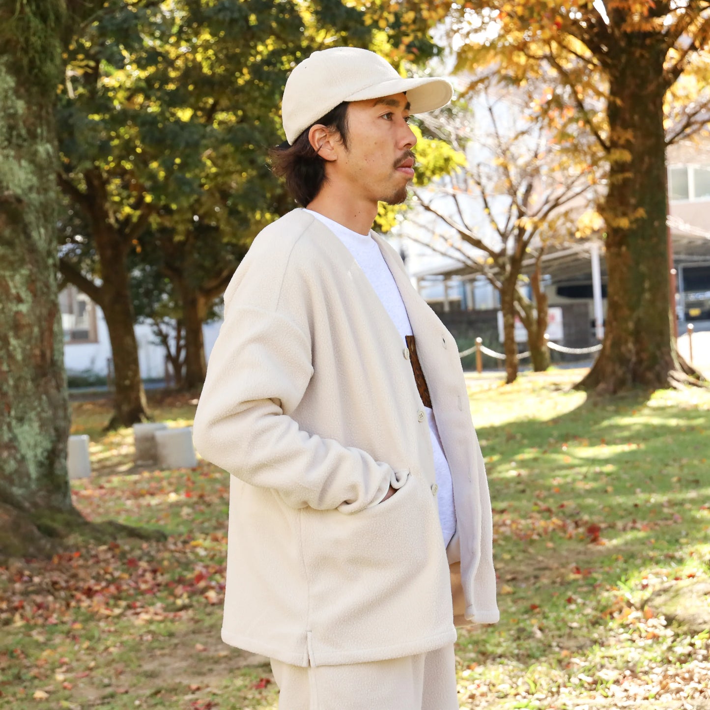 LOOSE CARDIGAN L/S W/PKT (THERMAL PRO) - NATURAL