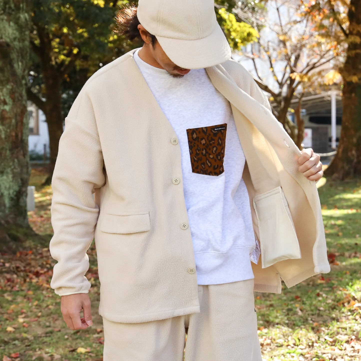LOOSE CARDIGAN L/S W/PKT (THERMAL PRO) - NATURAL