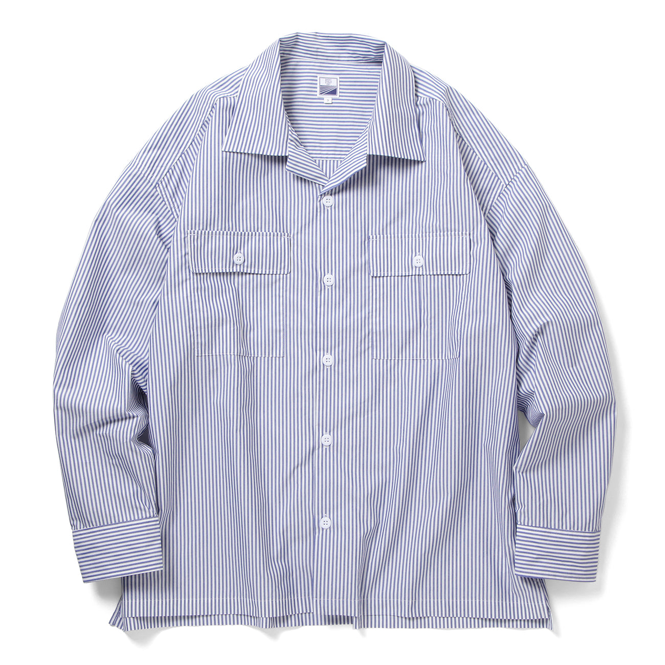 LOOSE SHIRTS L/S (COOL MAX) - BLUE STRIPE