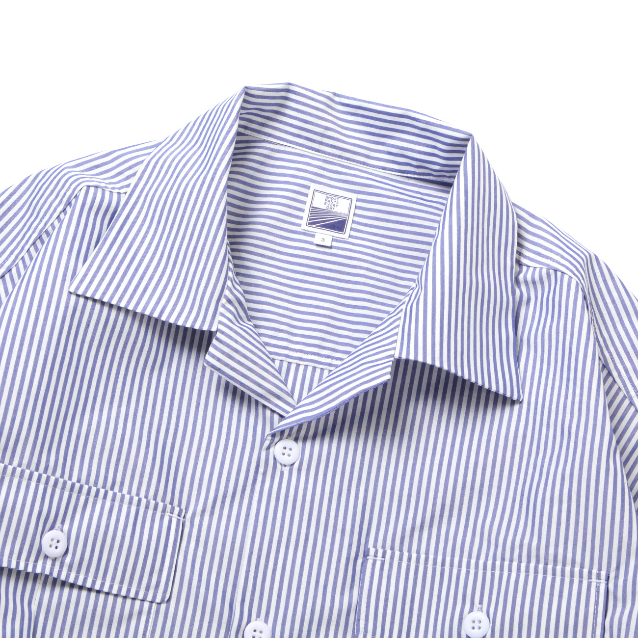 LOOSE SHIRTS L/S (COOL MAX) - BLUE STRIPE