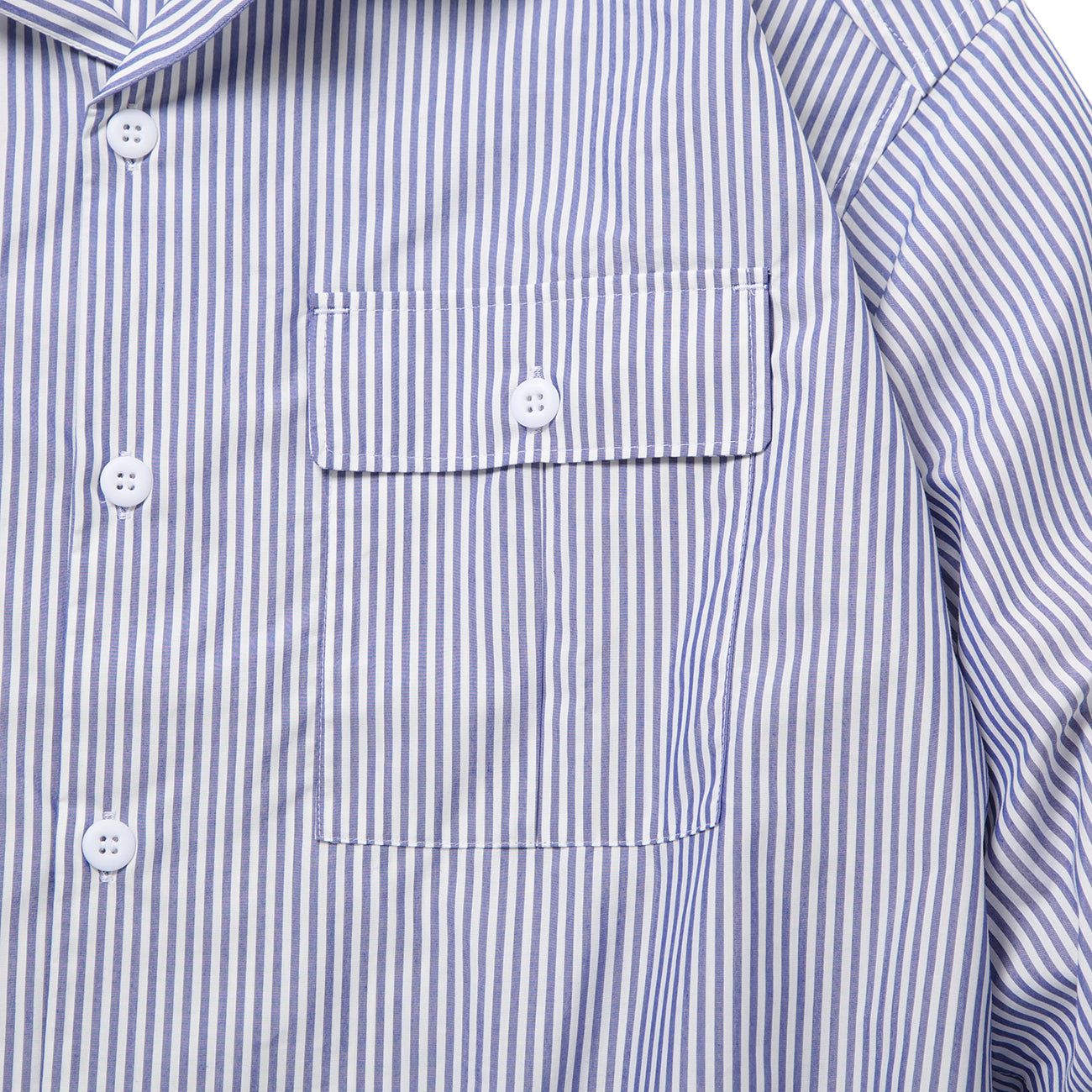 LOOSE SHIRTS L/S (COOL MAX) - BLUE STRIPE