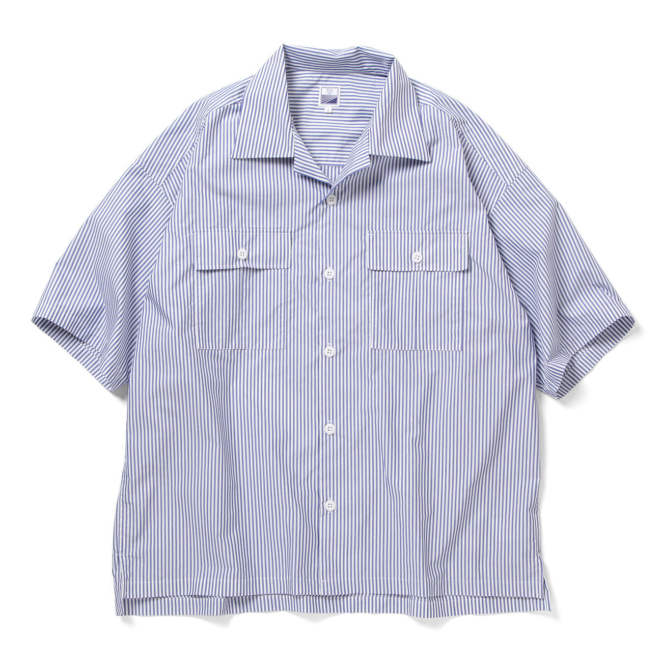 LOOSE SHIRTS S/S (COOL MAX) - BLUE STRIPE