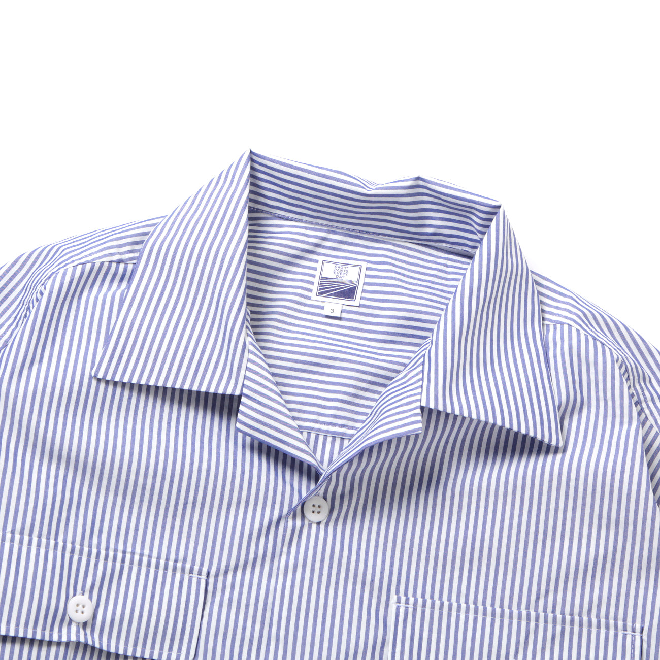 LOOSE SHIRTS S/S (COOL MAX) - BLUE STRIPE