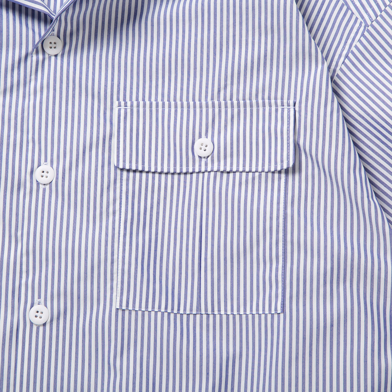 LOOSE SHIRTS S/S (COOL MAX) - BLUE STRIPE