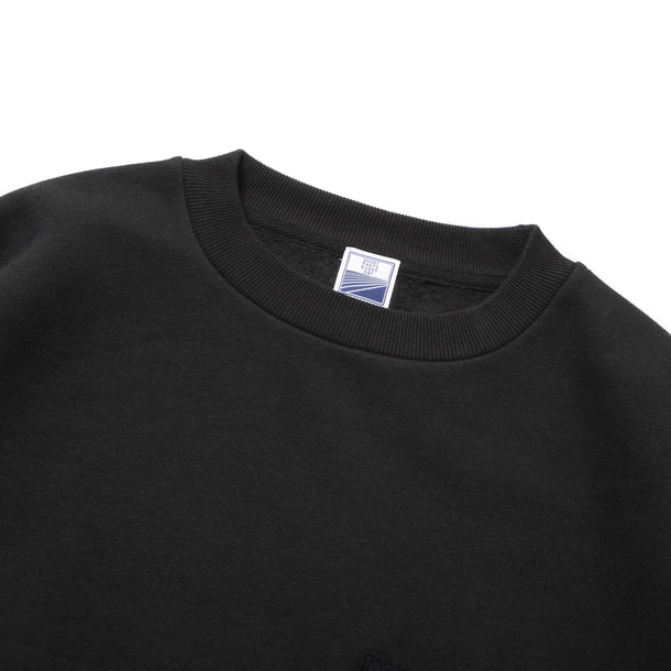 LOOSE SWEAT CREW W/PKT - BLACK × CHARCOAL
