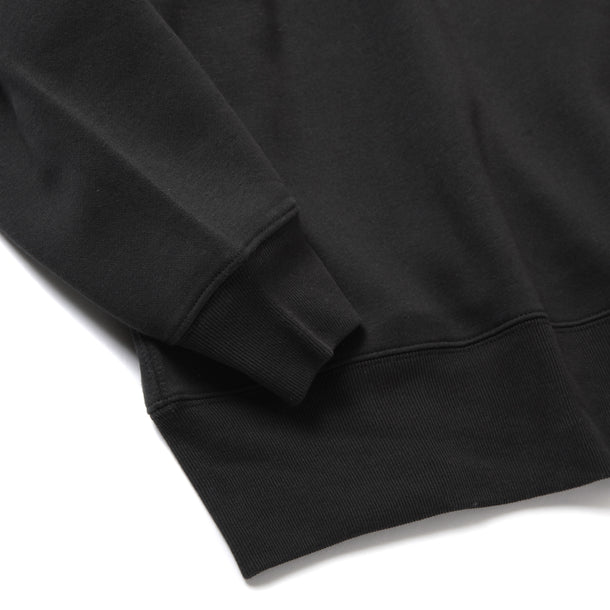 LOOSE SWEAT CREW W/PKT - BLACK × CHARCOAL