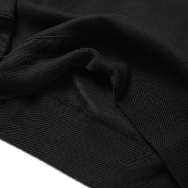 LOOSE SWEAT CREW W/PKT - BLACK × CHARCOAL