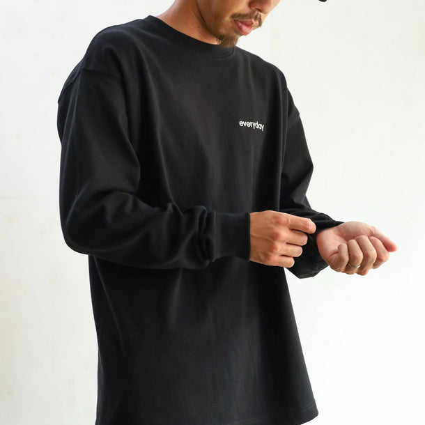 everyday HEAVY WEIGHT L/S T-SHIRTS - BLACK