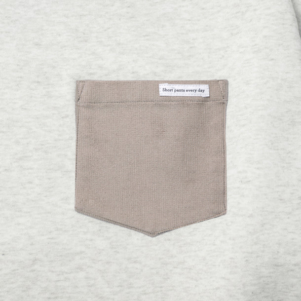 LOOSE SWEAT CREW W/PKT - ASH × GRAY