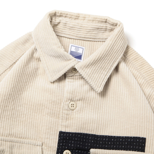 SD SHIRTS (CORDUROY×KURUME KASURI MIX) - BEIGE