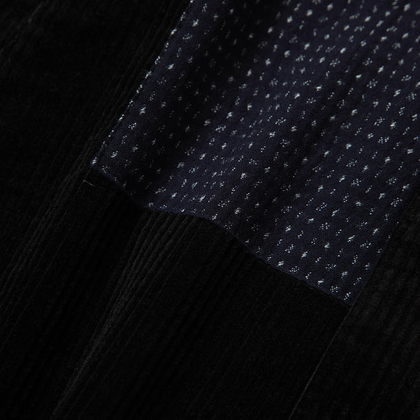 SD SHIRTS (CORDUROY×KURUME KASURI MIX) - BLACK