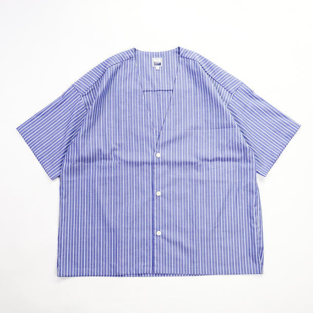 LOOSE CARDIGAN S/S STRIPE BLUE STRIPE