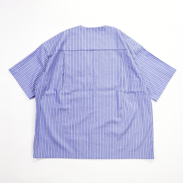 LOOSE CARDIGAN S/S STRIPE BLUE STRIPE