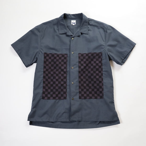S/S 久留米絣 HANDS FREE SHIRTS GRAY×GRAY