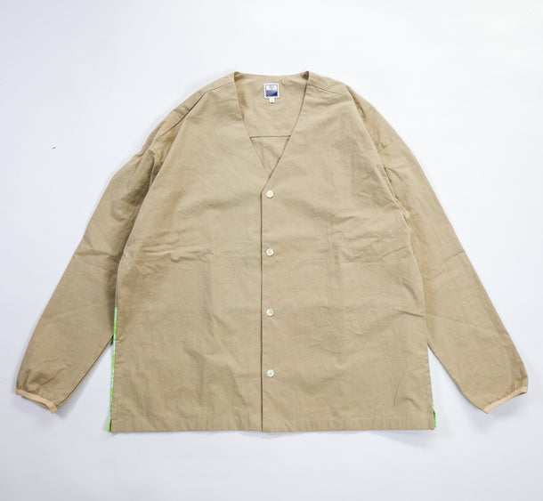 LOOSE CARDIGAN L/S YUKA BATIK BEIGE × GREEN