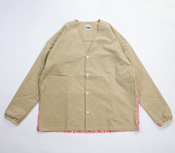 LOOSE CARDIGAN L/S YUKA BATIK BEIGE × PINK