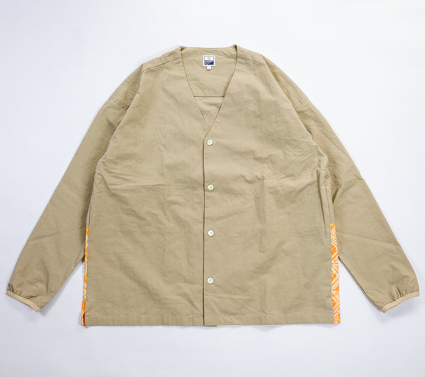 LOOSE CARDIGAN L/S YUKA BATIK BEIGE × ORANGE