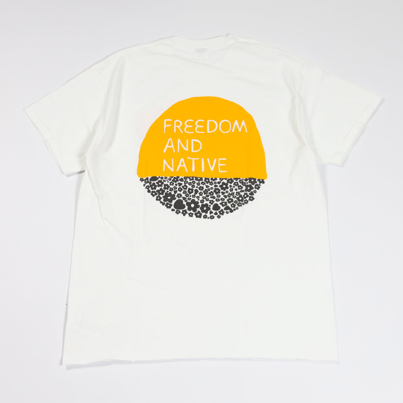 FREEDOM&NATIVE T-Shirts WHITE × YELLOW