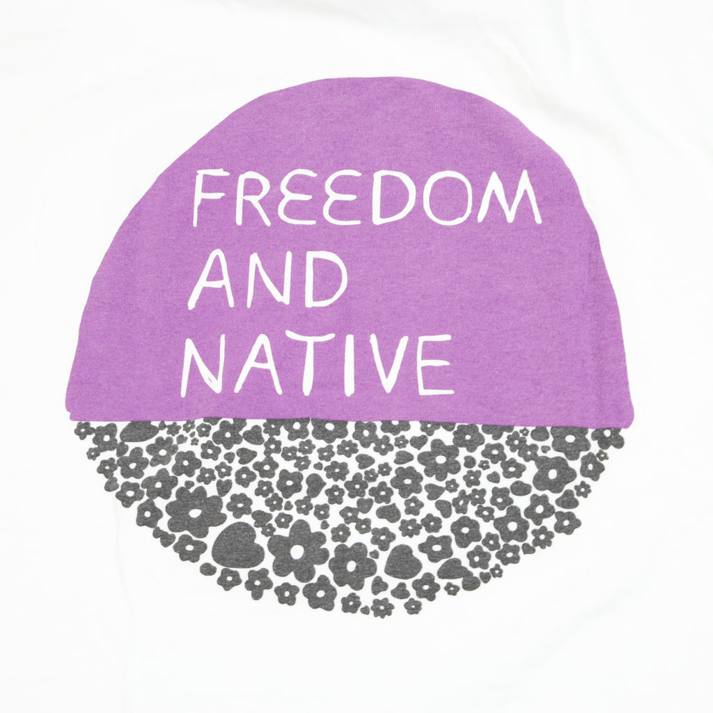 FREEDOM&NATIVE T-Shirts WHITE × PURPLE