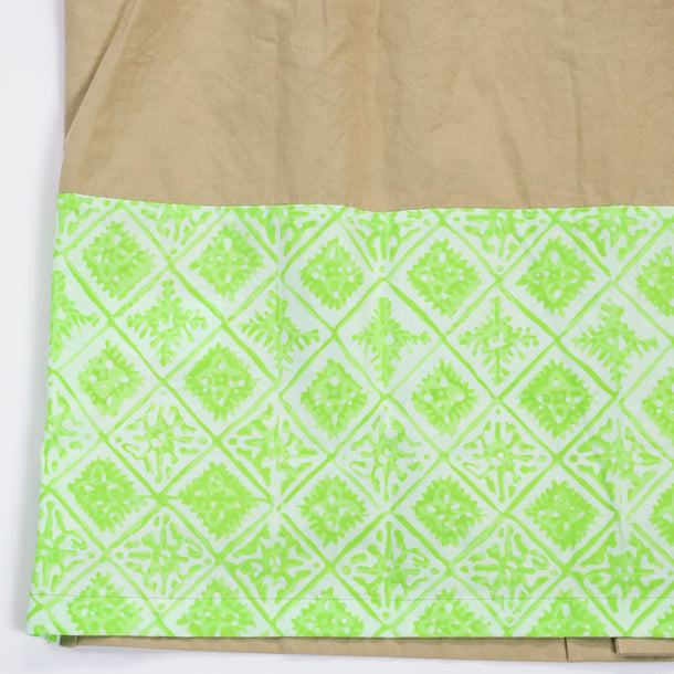 LOOSE CARDIGAN L/S YUKA BATIK BEIGE × GREEN