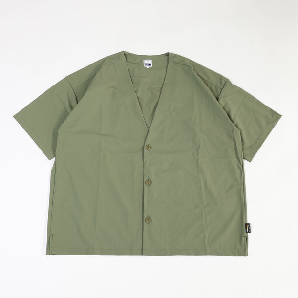 LOOSE CARDIGAN S/S STRETCH KHAKI