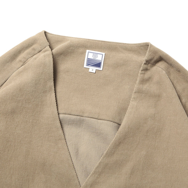 LOOSE CARDIGAN L/S W/PKT (CORDUROY) - BEIGE