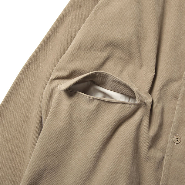 LOOSE CARDIGAN L/S W/PKT (CORDUROY) - BEIGE
