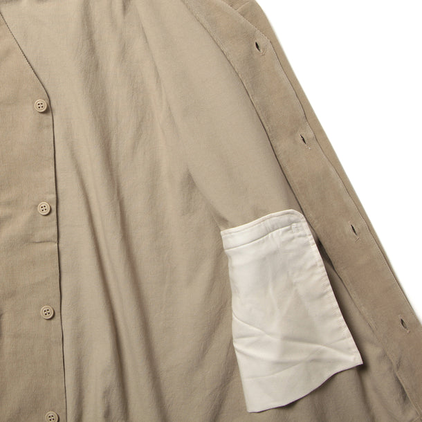 LOOSE CARDIGAN L/S W/PKT (CORDUROY) - BEIGE