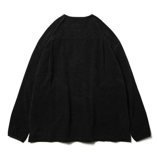 LOOSE CARDIGAN L/S W/PKT (CORDUROY) - BLACK