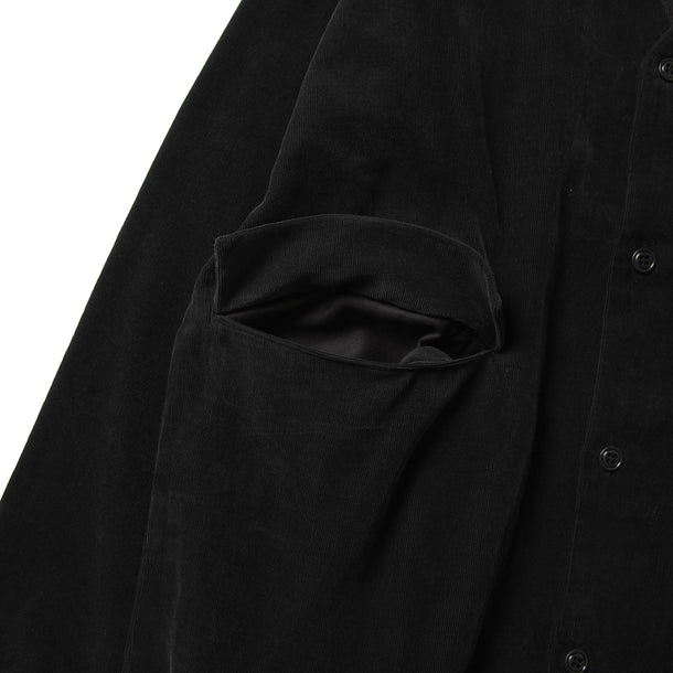 LOOSE CARDIGAN L/S W/PKT (CORDUROY) - BLACK