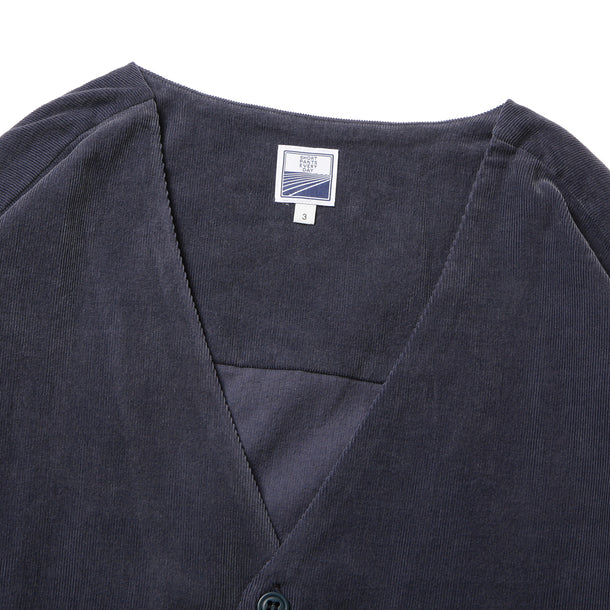 LOOSE CARDIGAN L/S W/PKT (CORDUROY) - NAVY