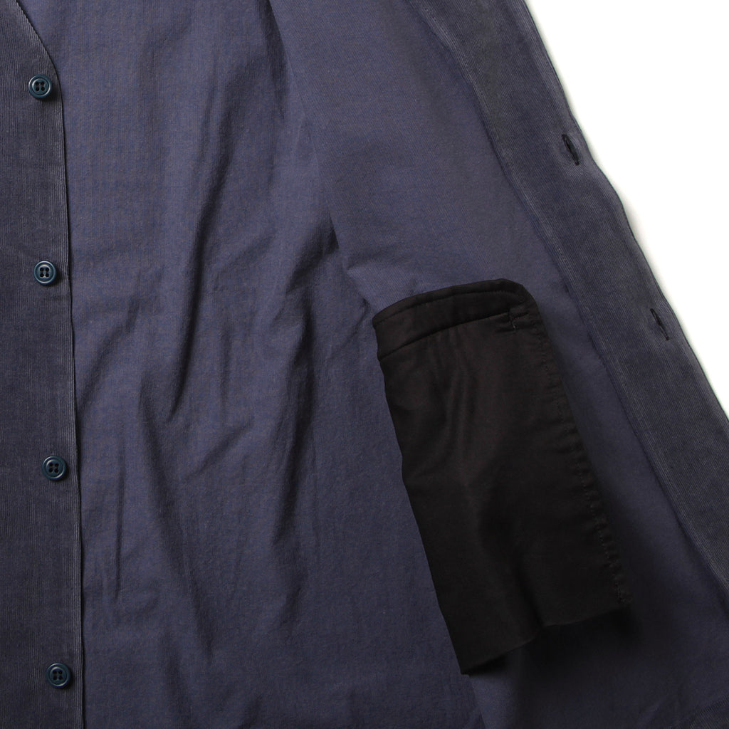 LOOSE CARDIGAN L/S W/POCKET (CORDUROY) - NAVY