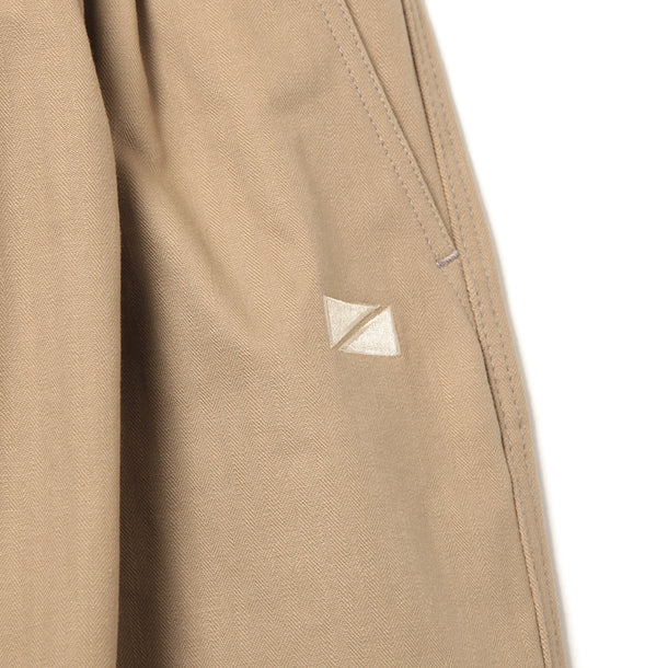 2P WIDE PANTS (HERINGBONE) - BEIGE