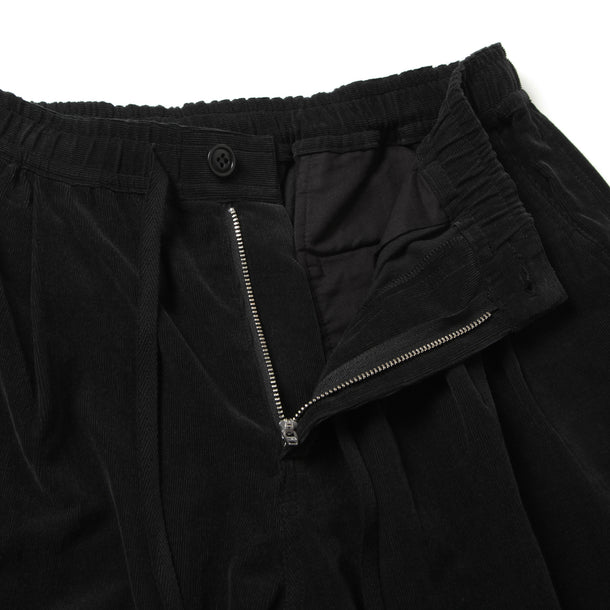 2P WIDE PANTS (CORDUROY) - BLACK