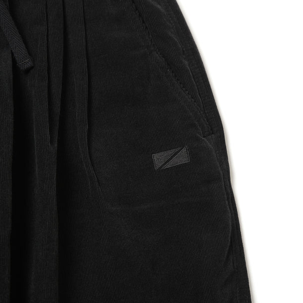 2P WIDE PANTS (CORDUROY) - BLACK