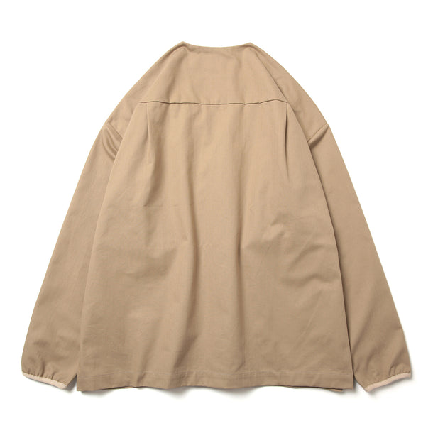 LOOSE CARDIGAN L/S W/PKT (HERINGBONE) - BEIGE