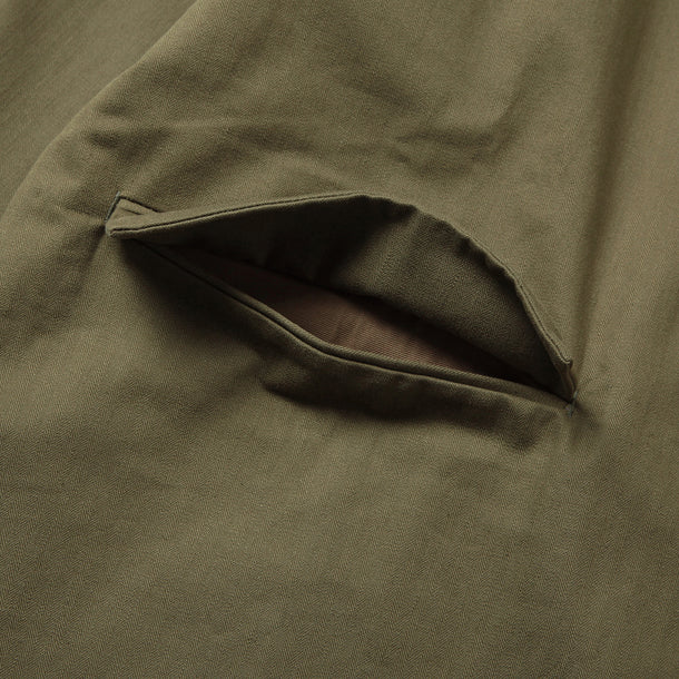 LOOSE CARDIGAN L/S W/PKT (HERINGBONE) - KHAKI