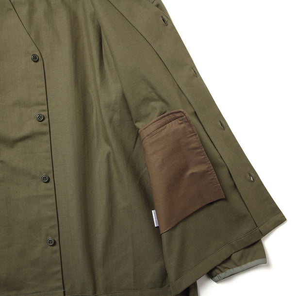 LOOSE CARDIGAN L/S W/PKT (HERINGBONE) - KHAKI