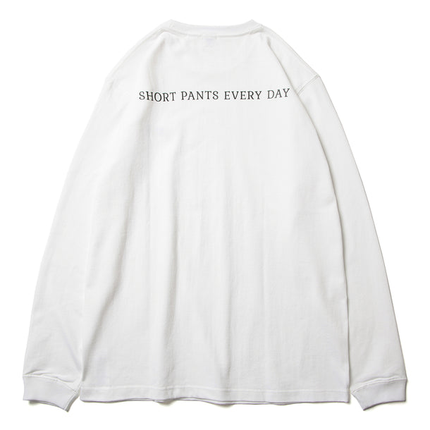 L/S T-SHIRTS (FLAG) - WHITE×BLACK