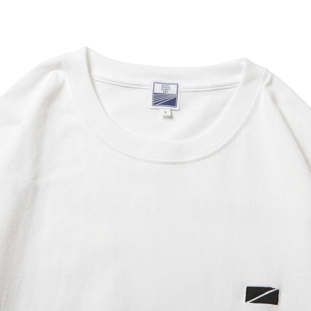 L/S T-SHIRTS (FLAG) - WHITE×BLACK