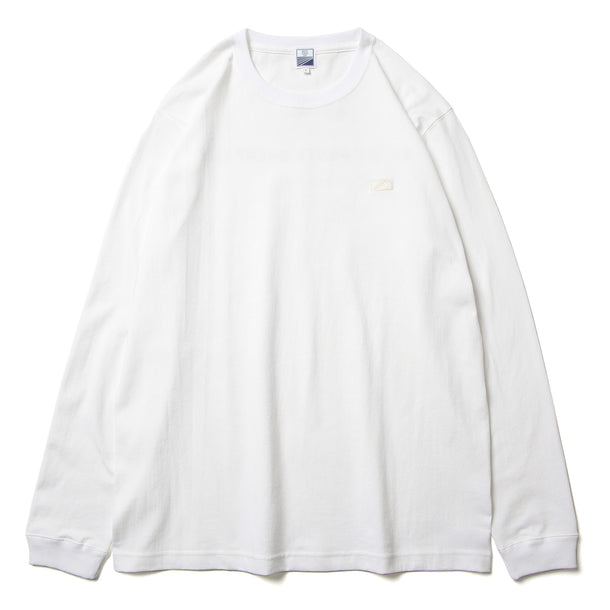 L/S T-SHIRTS (FLAG) - WHITE×NATURAL