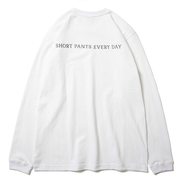 L/S T-SHIRTS (FLAG) - WHITE×NATURAL