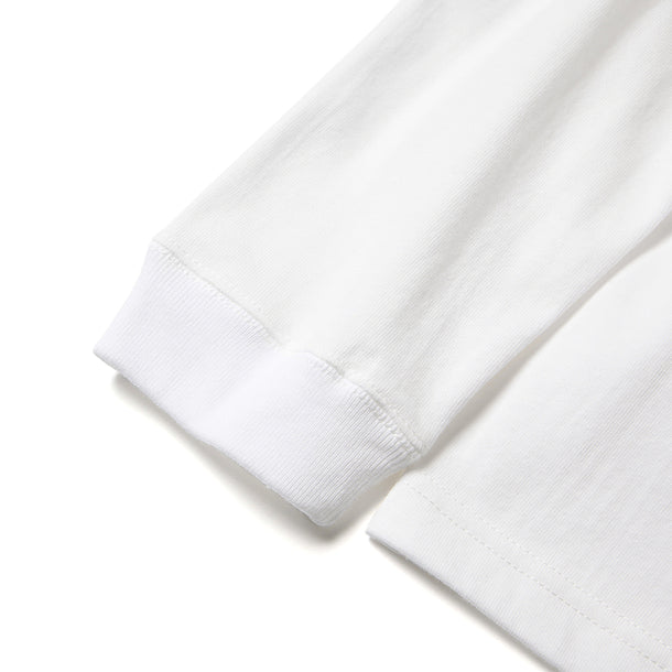 L/S T-SHIRTS (FLAG) - WHITE×NATURAL
