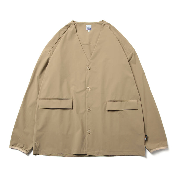 LOOSE CARDIGAN L/S W/PKT STRETCH BEIGE