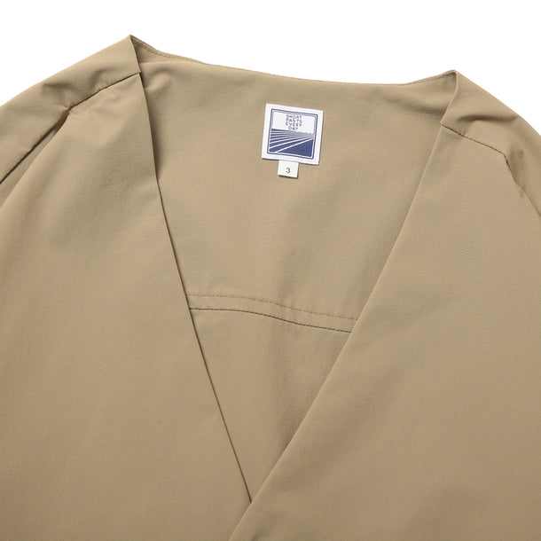 LOOSE CARDIGAN L/S W/PKT STRETCH BEIGE