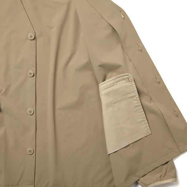 LOOSE CARDIGAN L/S W/PKT STRETCH BEIGE