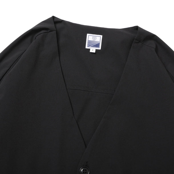 LOOSE CARDIGAN L/S W/PKT STRETCH BLACK