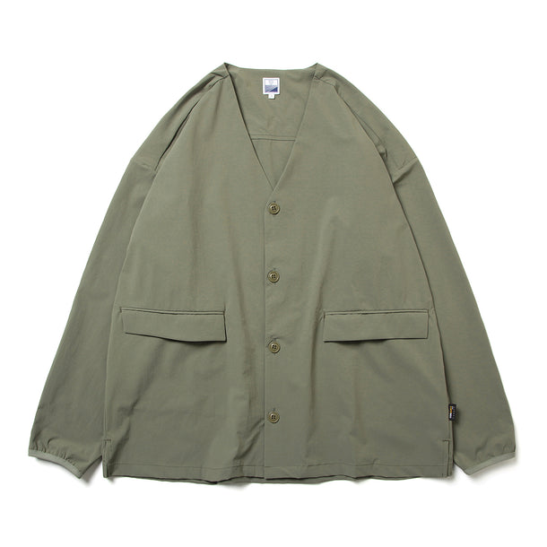 LOOSE CARDIGAN L/S W/PKT STRETCH KHAKI
