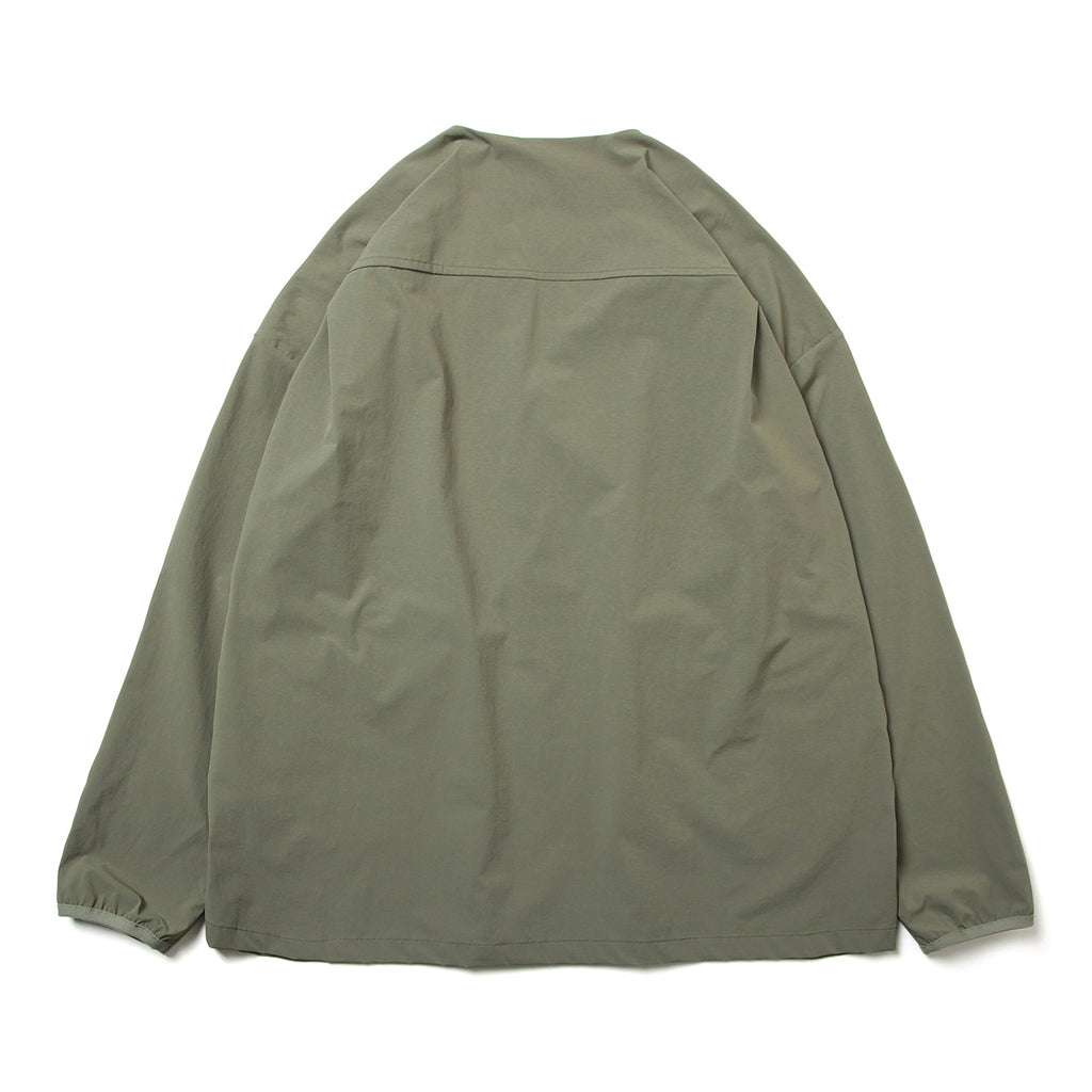 LOOSE CARDIGAN L/S w/PKT STRETCH KHAKI